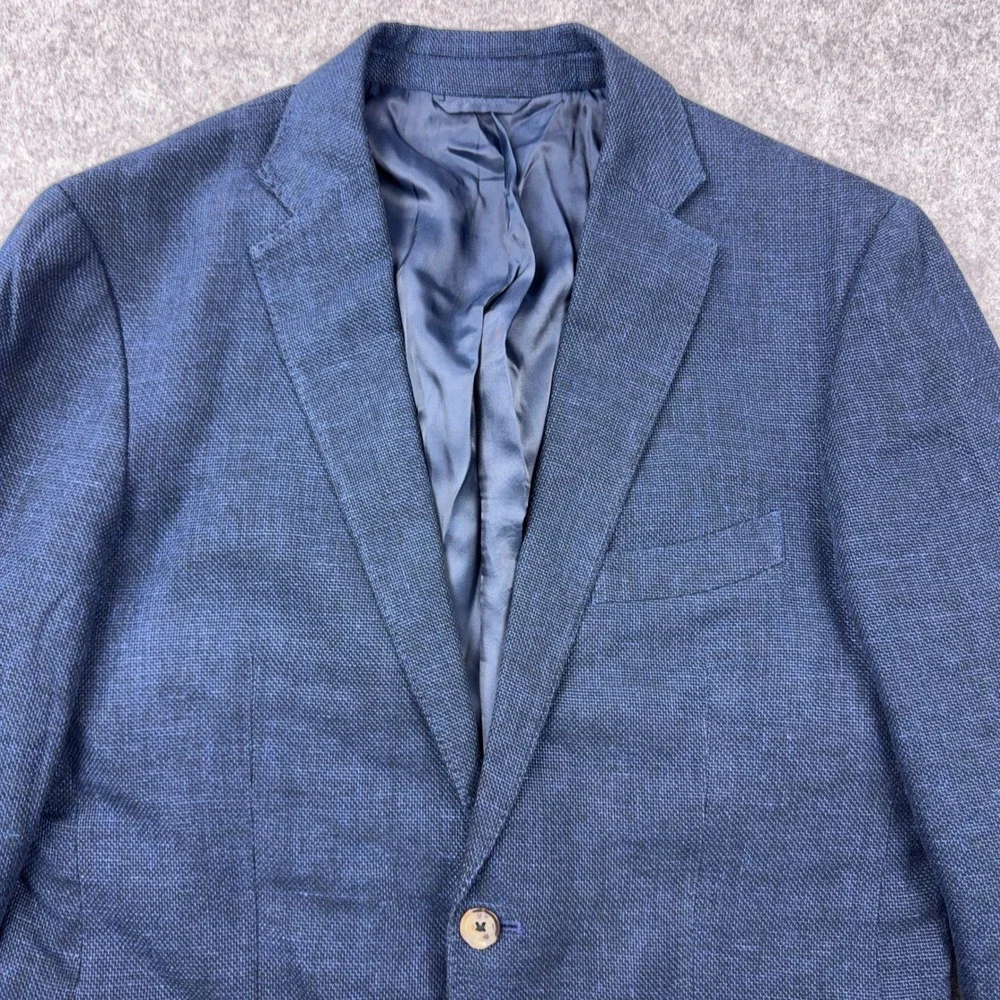 Rodd & Gunn Sport Coat Mens Medium Navy Blue Sports Fit Linen Blazer Jacket